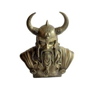 Vintage Pacific Giftware Odin The Awakening Statue Bust Head Resin Bronze Figure